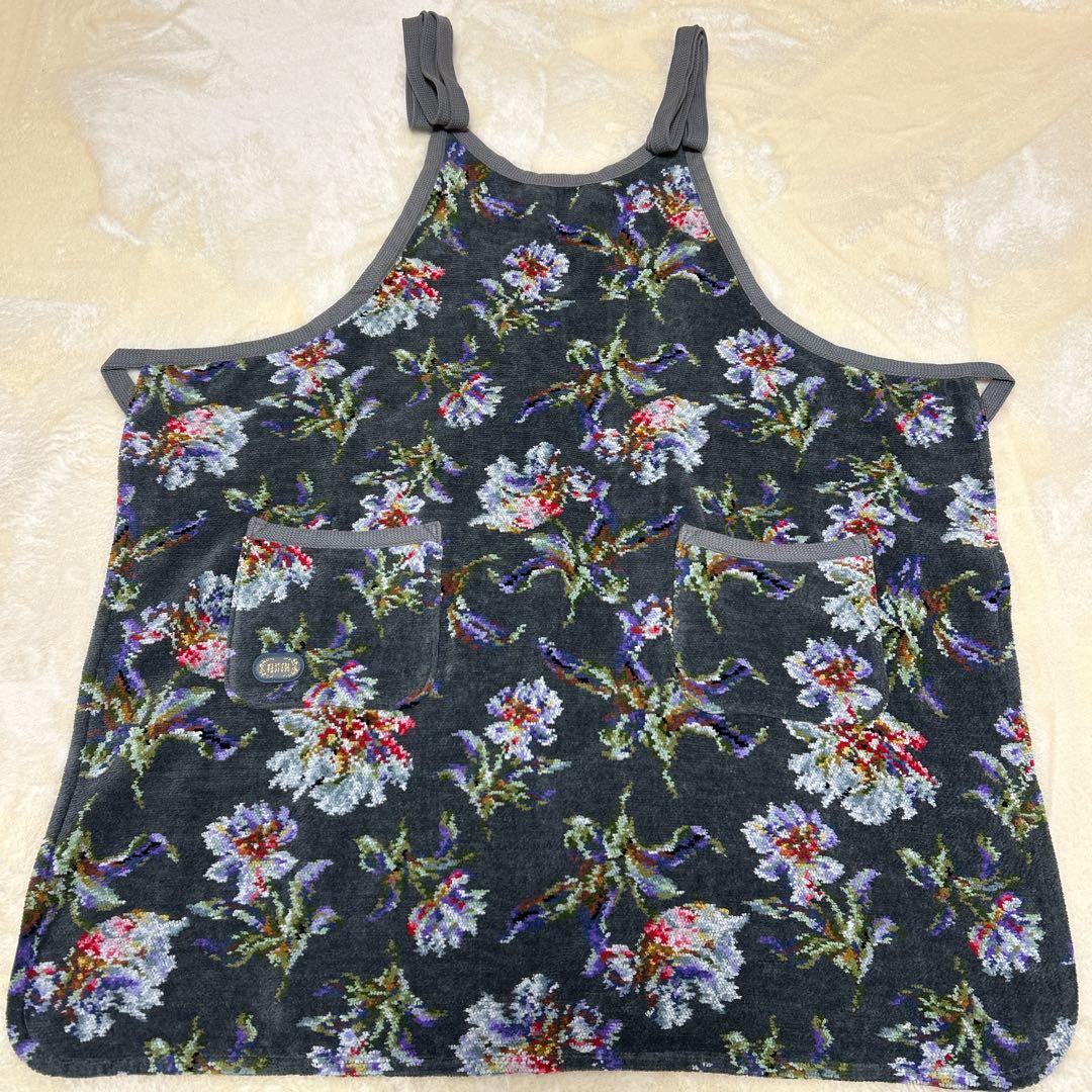 FEILER 花柄エプロン グレー