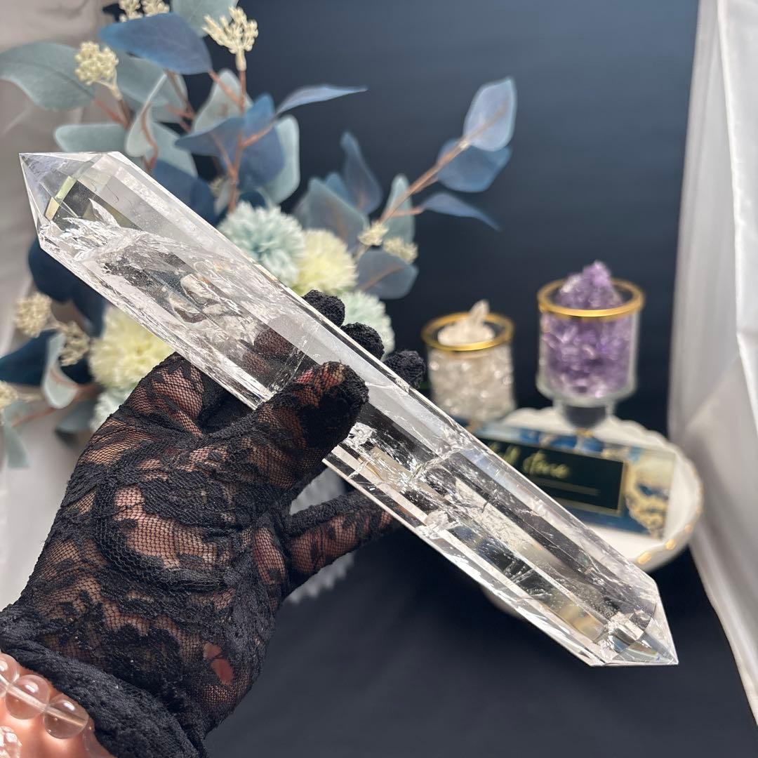 高品質 水晶12面カットダブルポイント 25cm No.2645