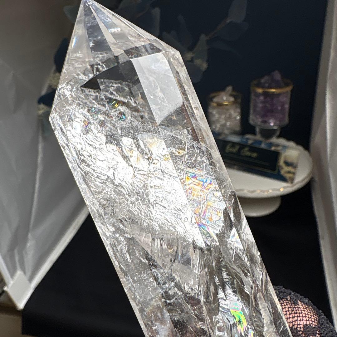 高品質 水晶12面カットダブルポイント 25cm No.2645