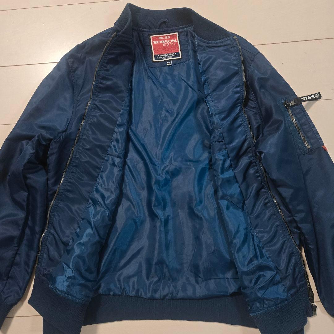 七福神 刺繍 MA-1 スカジャン フライト ジャケット ネイビー JAPAN