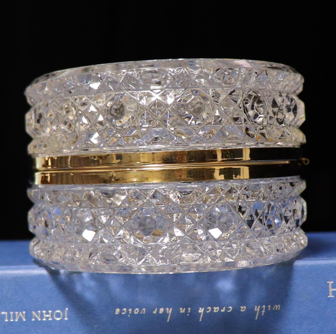 オールド・バカラ 金装飾 大型 1kg ダイヤモンドカット 宝石箱 ゴールド