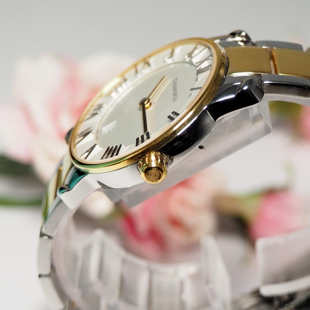 美品 ティファニー TIFFANY アトラスドーム コンビ 腕時計 箱 H237