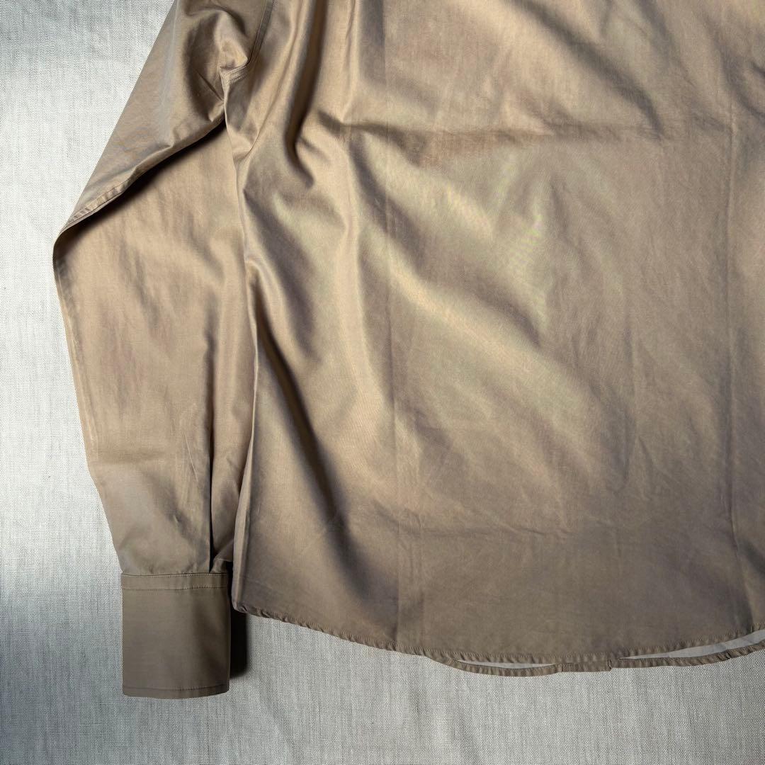 【美品】BOTTEGA VENETA コットン シルク 長袖シャツ ベージュ