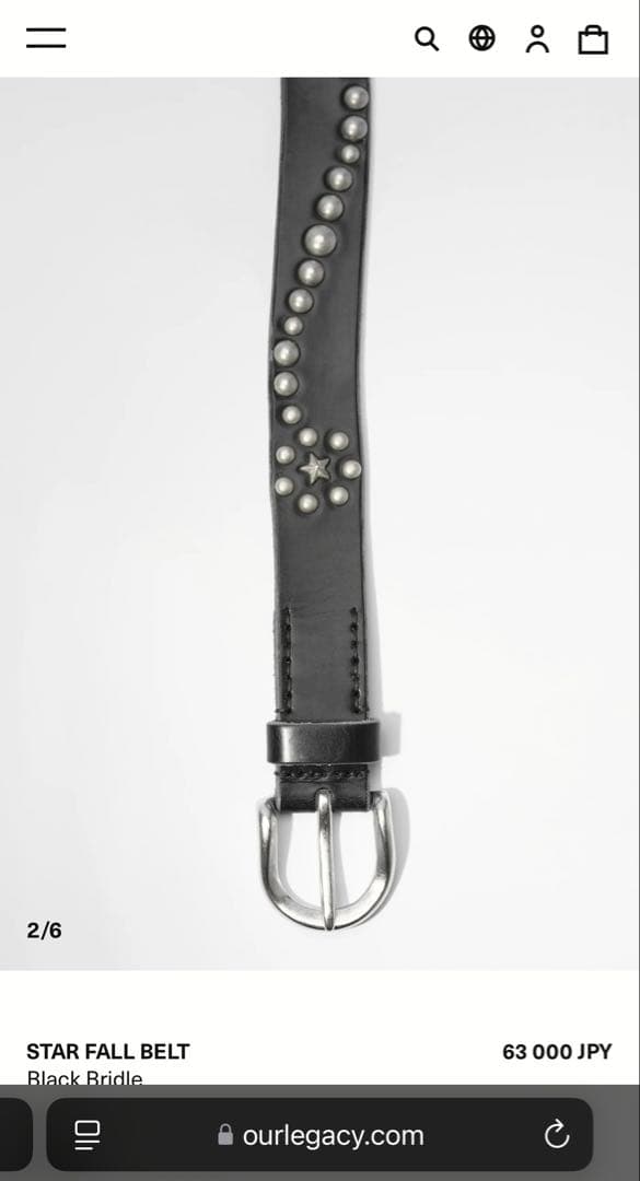 【美品】OUR LEGACY STAR FALL BELT 70サイズ