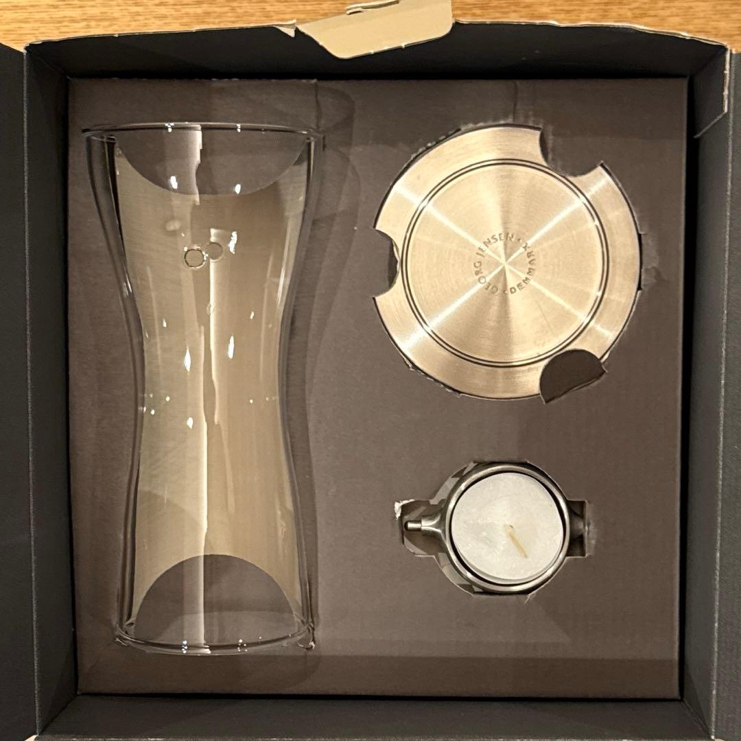 デンマーク　ジョージジェンセン　キャンドルホルダー　北欧デザイン　未使用　蝋燭付