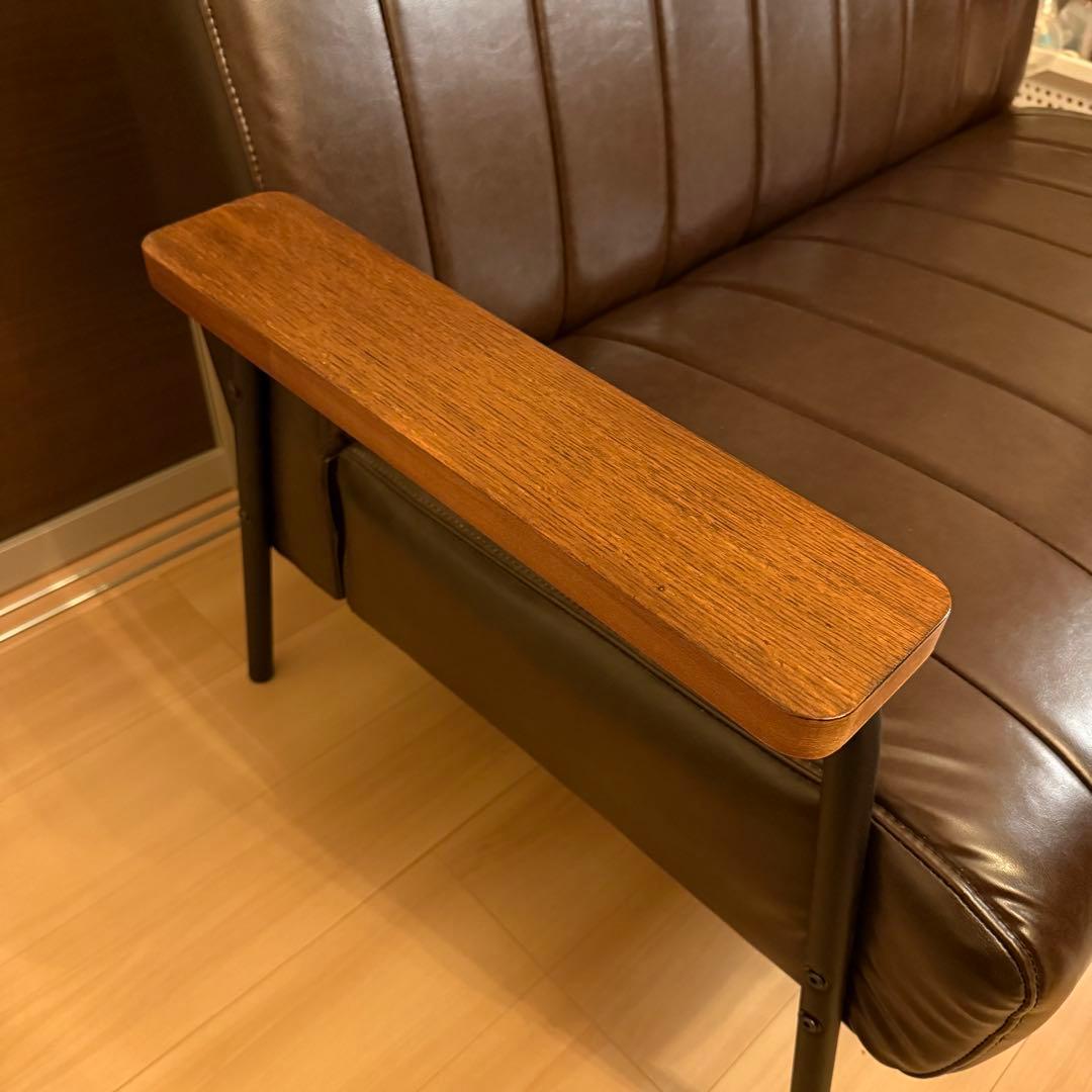 傷・汚れに強い2人掛けソファ ダークブラウン