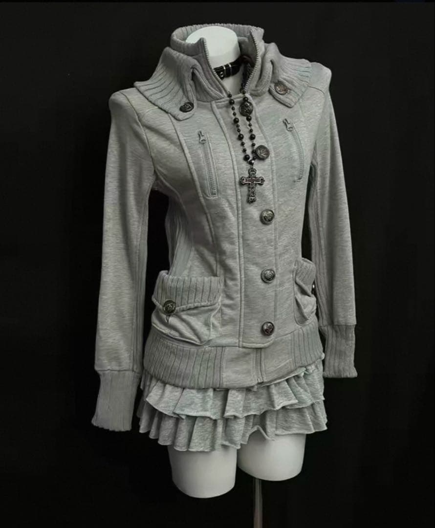 ヴィンテージ風 grunge スウェットジャケット 古着系 Y2K レディース