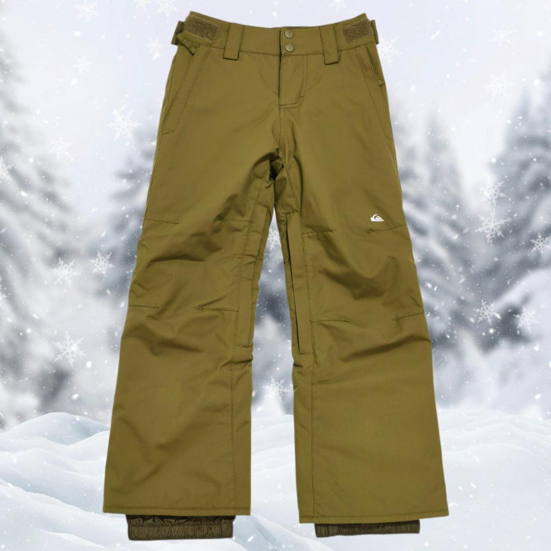 未使用級 QUIKSILVER スノボウェア 上下セット カーキ 130