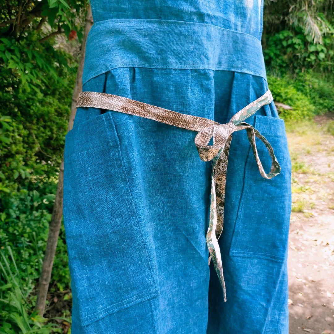 正藍染ヘンプコットン　あいとわエプロン
