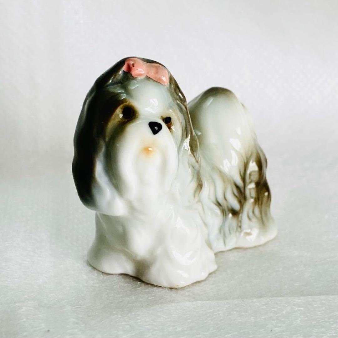 Goebel ゲーベル社　ヨークシャーテリア　犬　陶器　置物　ホワイトとグレー