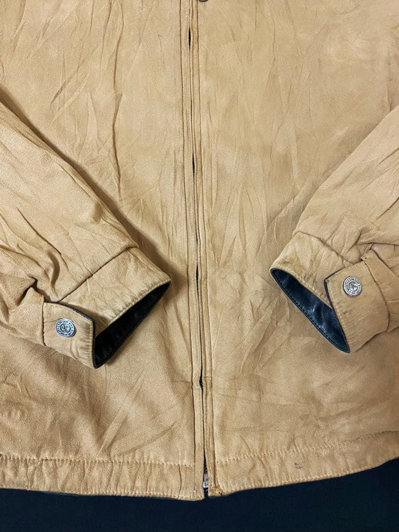 90s weather proofリバーシブル レザージャケット　黒　短丈