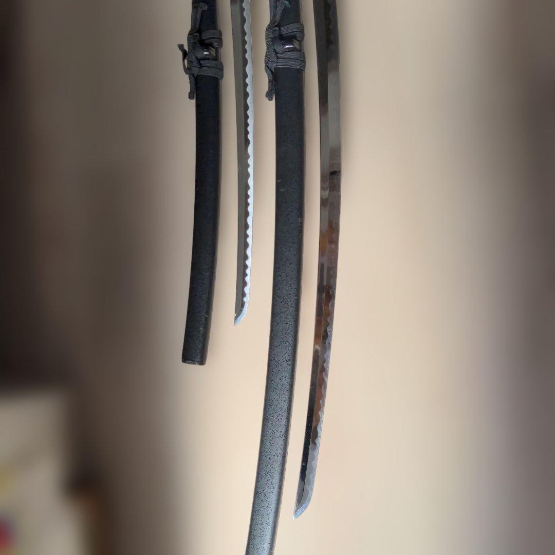 模造刀2本セット　黒　布製ケース付き