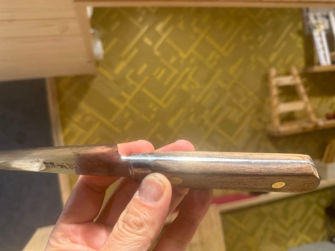 ※本日限りの特別価格‼️玉鋼　本源正則 玉鋼 骨スキ包丁 研ぎ済み 155mm