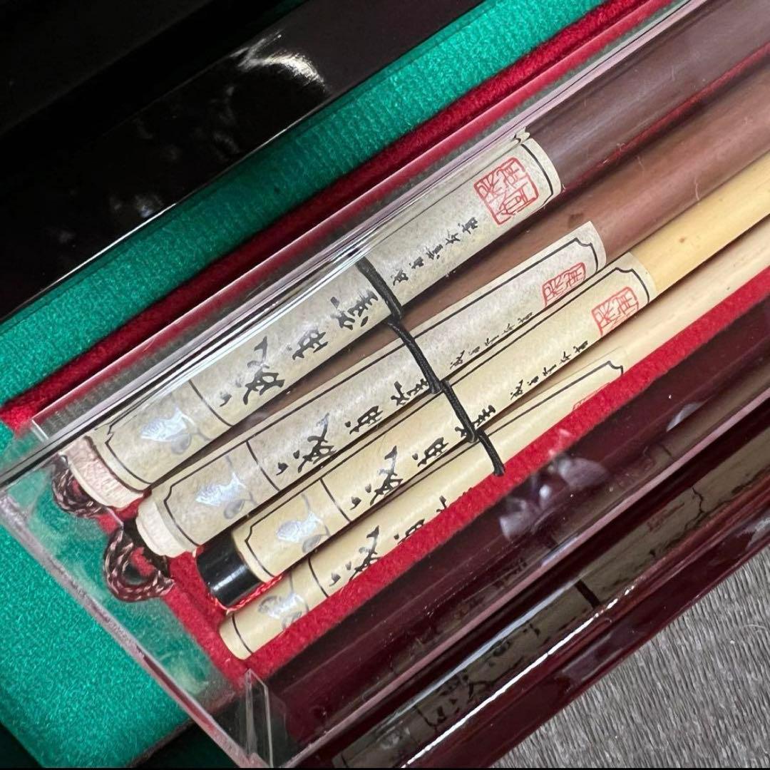 新品未使用 中国 書道具 成甫堂 青磁 上海 書道筆 中国筆 龍彫刻硯 水差し