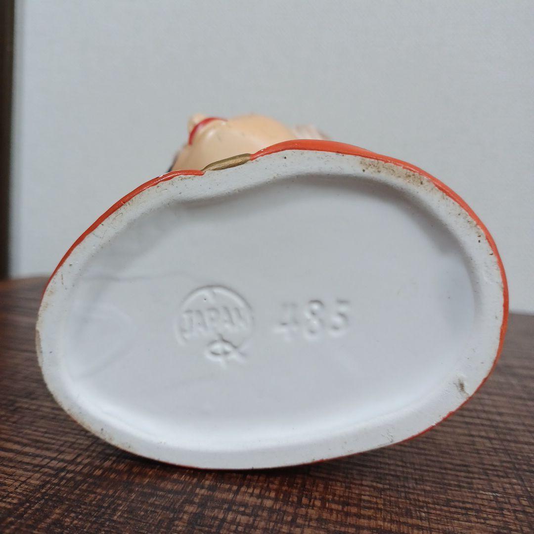 ビンテージ レディヘッドベース 陶器製の置物花瓶　薄紫とオレンジ　2点セット