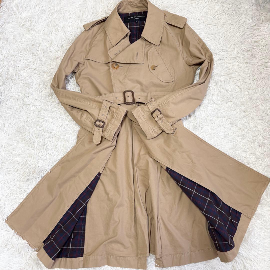 コムデギャルソンオム　トレンチコート　付属品完備　ベージュ　総丈114cm