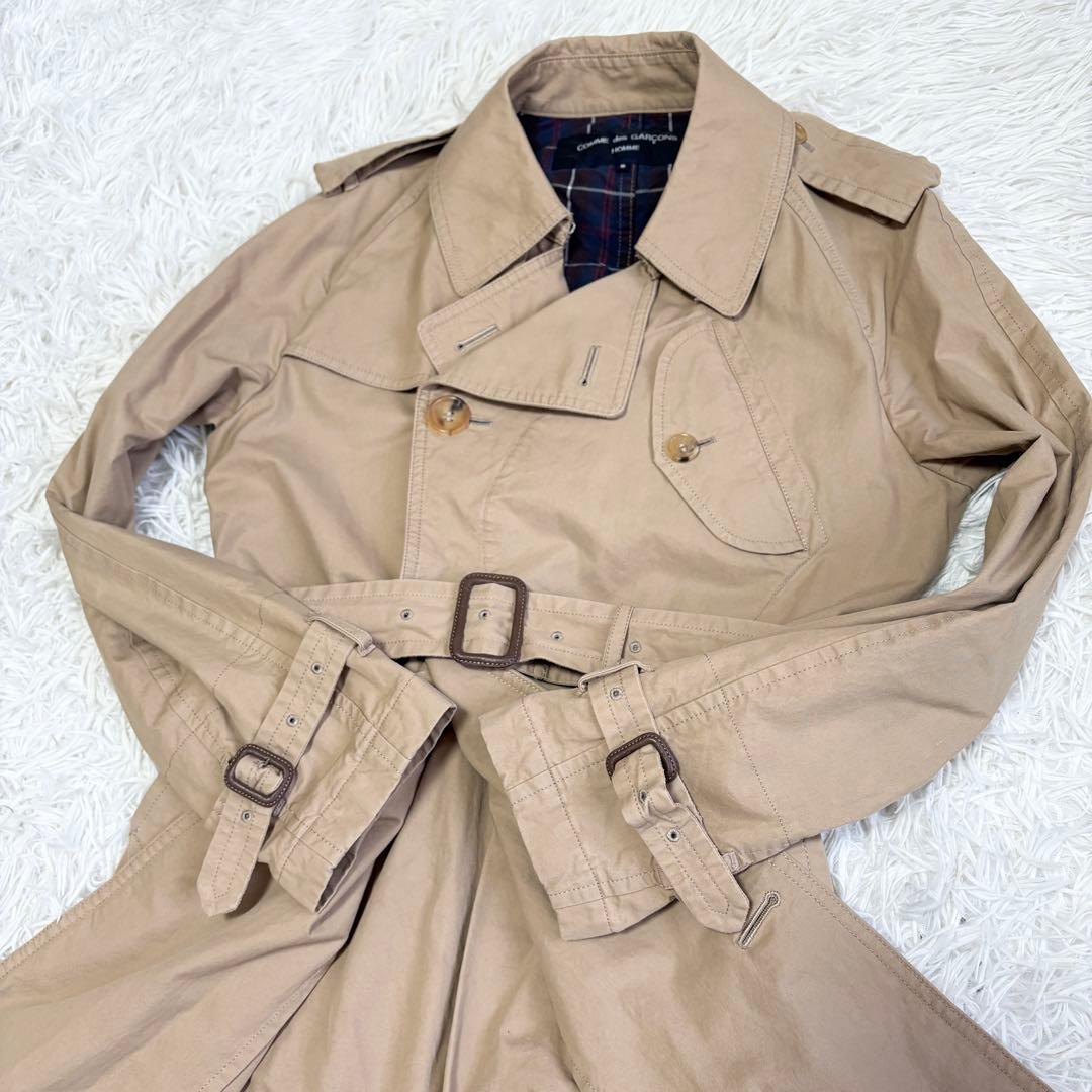 コムデギャルソンオム　トレンチコート　付属品完備　ベージュ　総丈114cm