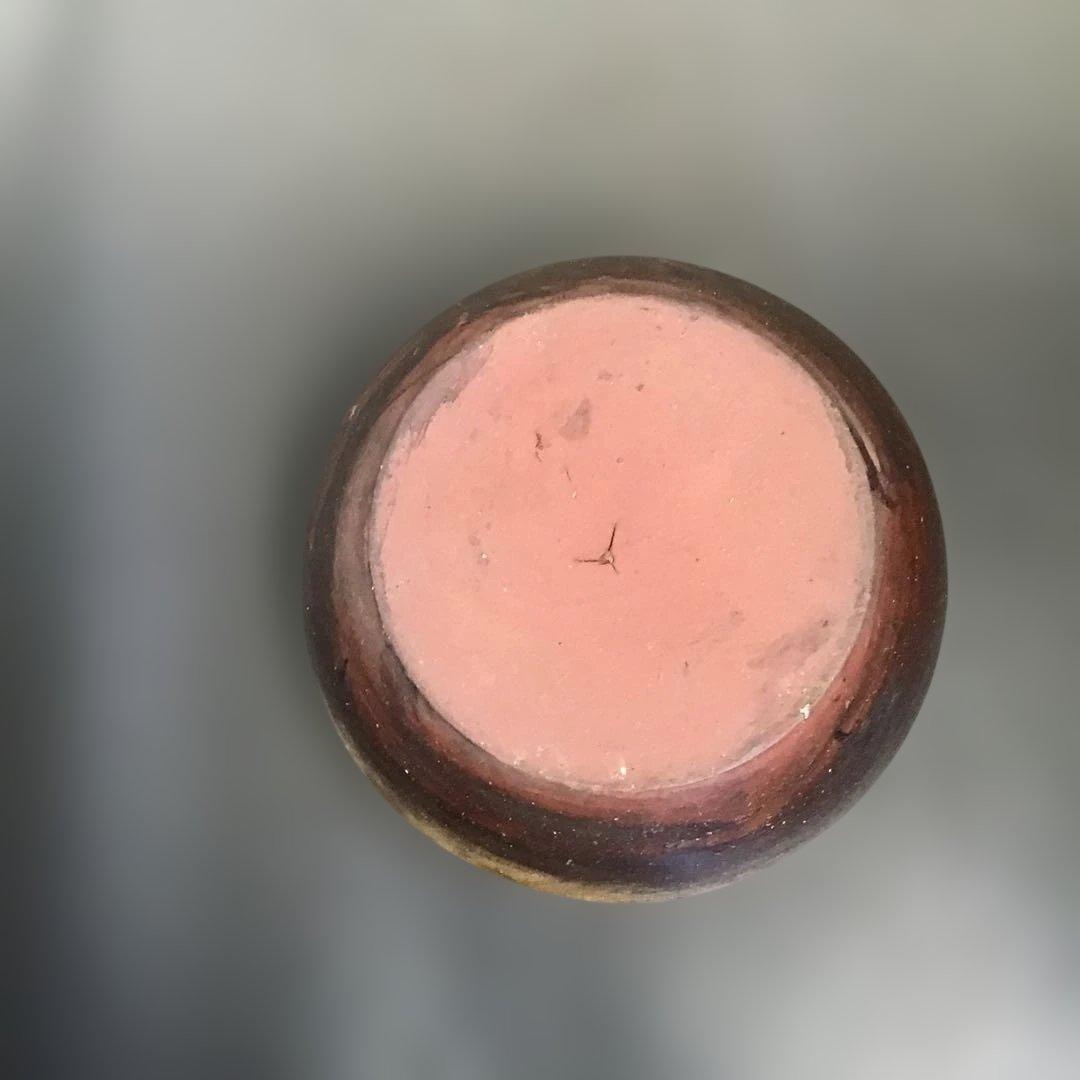 木製漆塗り彫刻蓋付き陶器　古常滑焼　茶道具　水指　骨董品　アンティーク