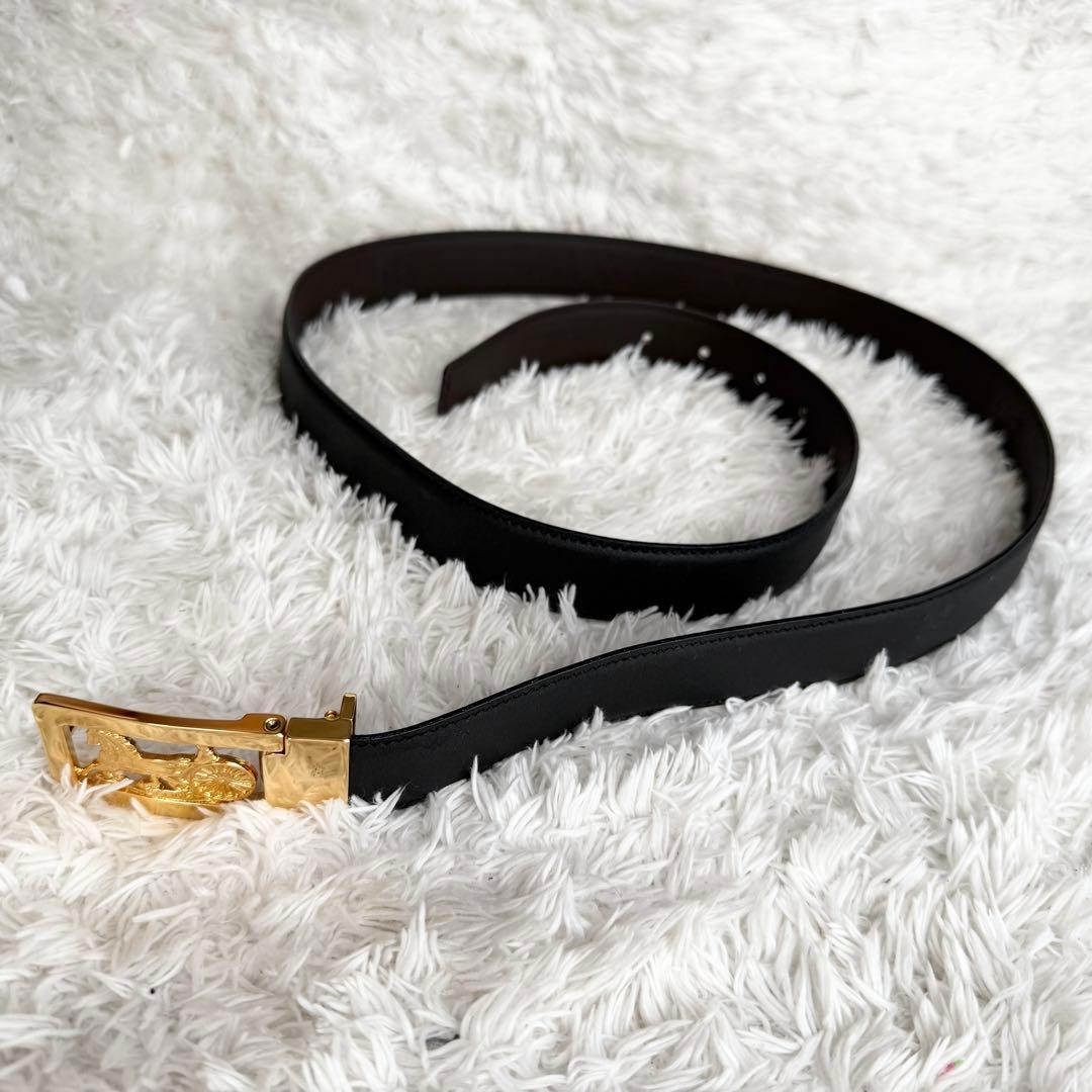 【美品】CELINE セリーヌ ベルト 馬車金具 ゴールド