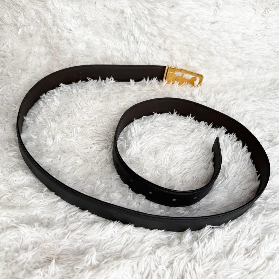 【美品】CELINE セリーヌ ベルト 馬車金具 ゴールド