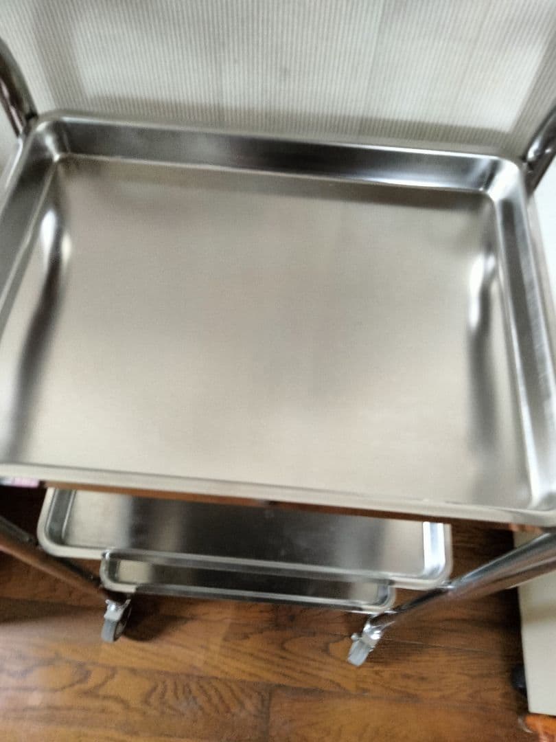 ①鍼灸 ステンレスワゴン ３段 医療用