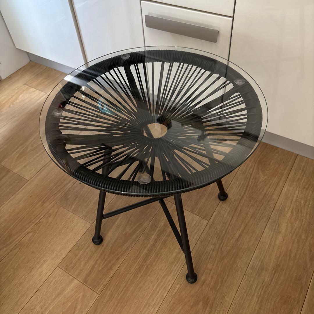 希少　アカプルコ ブラック　サイドテーブル