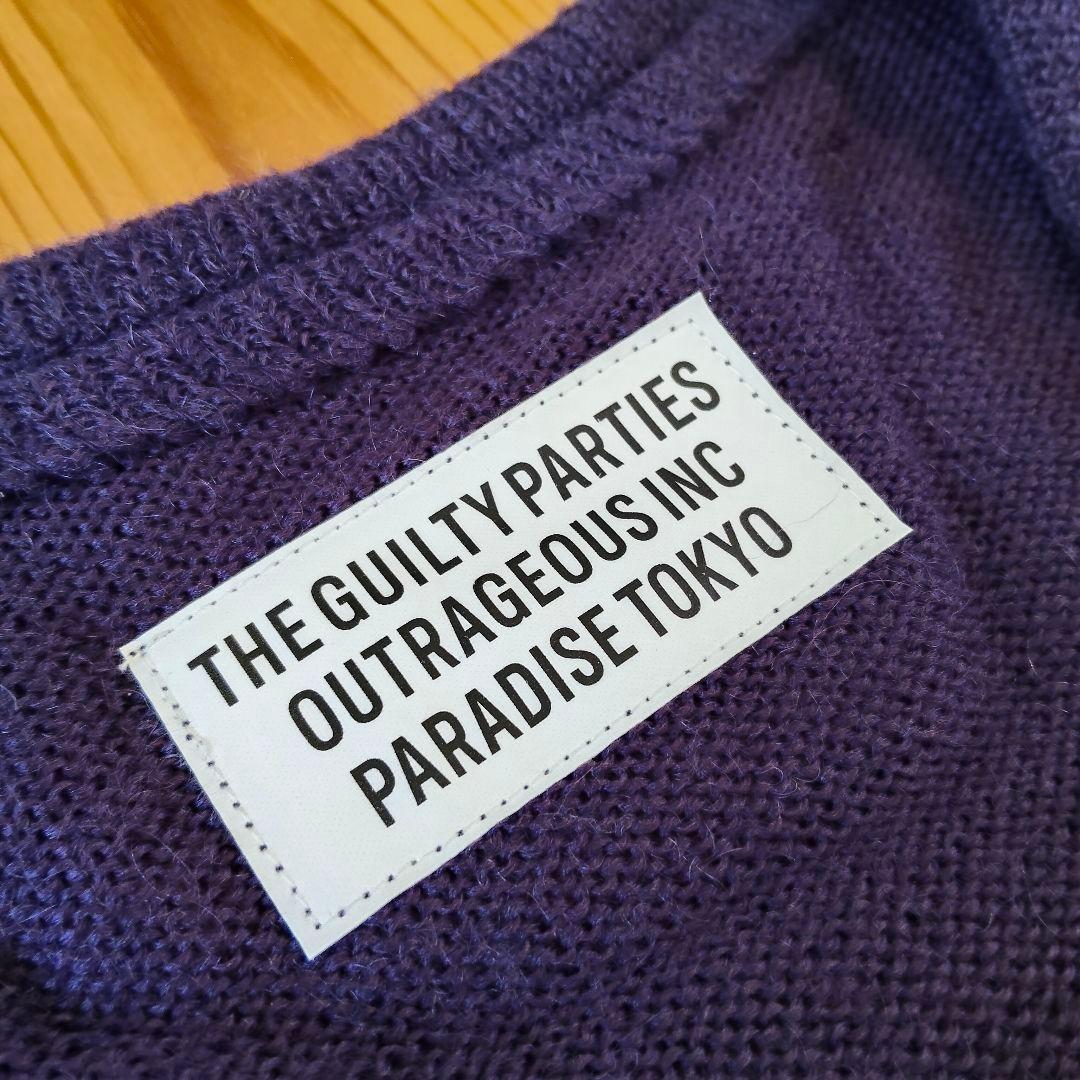 美品 ワコマリア モヘア カーディガン パープル (野村訓市 窪塚洋介