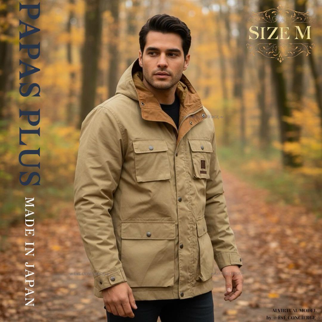 PAPAS PLUS 現行 ドライタッチ 3WAYアノラックフーデッドジャケット