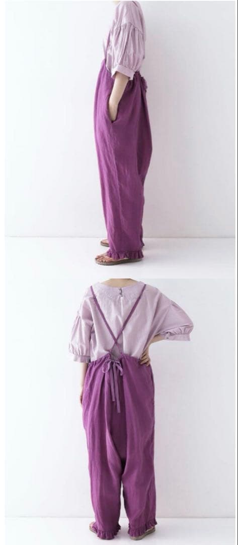 nest Robe リネンプチフリルサロペット