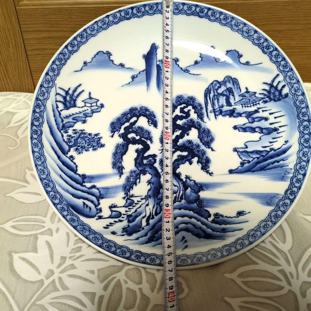 オードブル　大幅処分値下げ！有田焼 山徳窯 染付山水　特大大皿