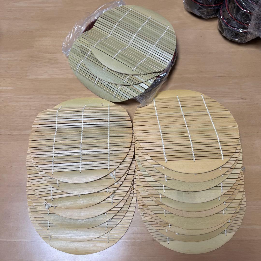 ざるそば 器 竹すだれ お盆　朱渕黒 セット　美品