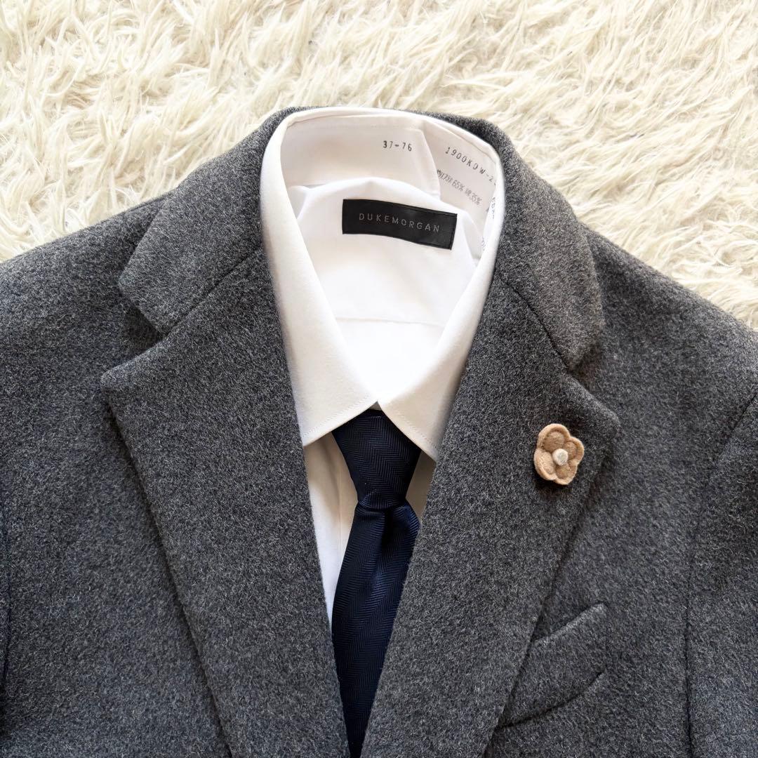 <極美品>LARDINI 新ロゴ ウール グレー チェスターコート サイズ46