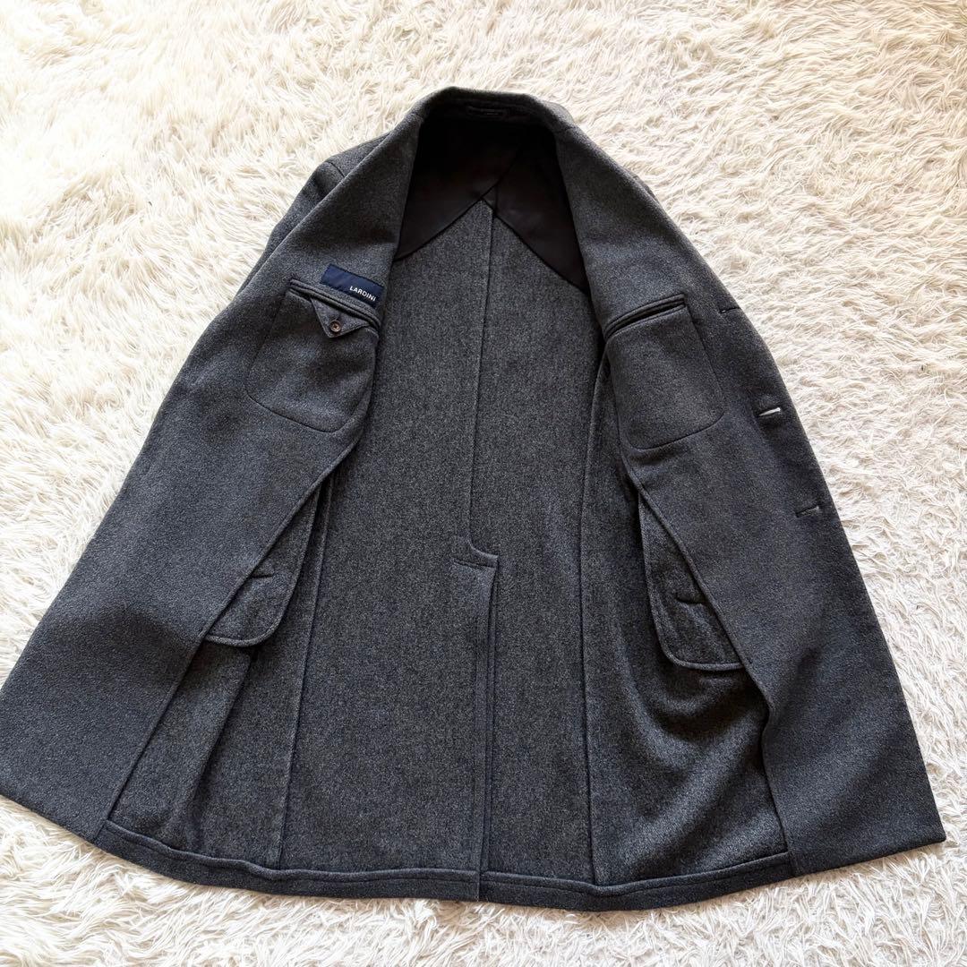 <極美品>LARDINI 新ロゴ ウール グレー チェスターコート サイズ46