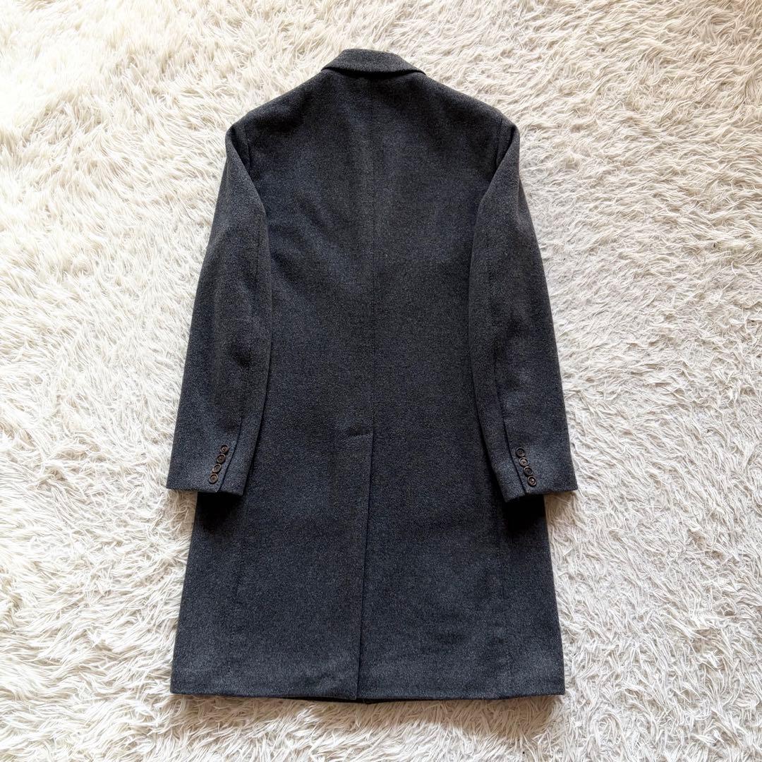 <極美品>LARDINI 新ロゴ ウール グレー チェスターコート サイズ46