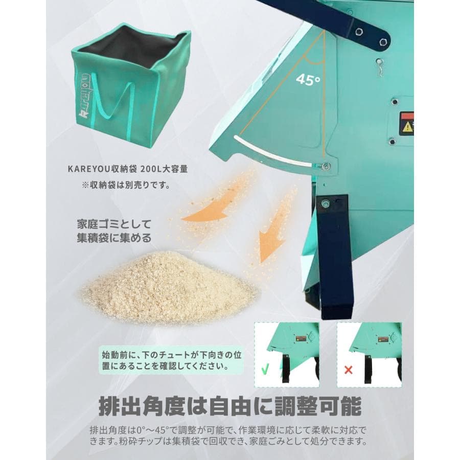 エンジン粉砕機 竹/木材最大130mm粉砕能力 15馬力 半自動 ゴミ処理