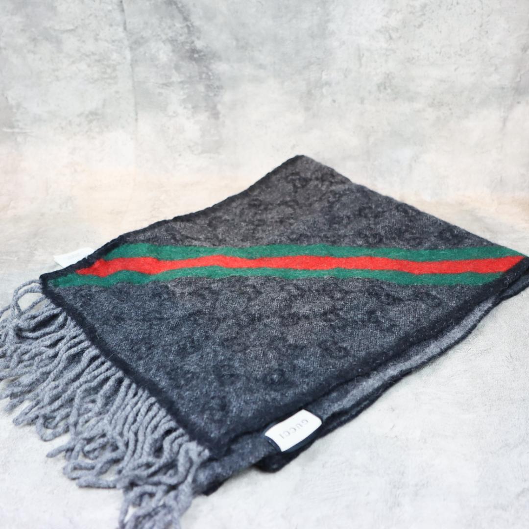 GUCC Iグッチ マフラー シェリーライン ウール アルパカ 箱付