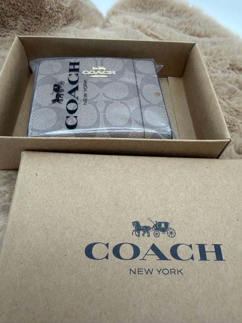 レイチェル COACH コーチ 二つ折り財布 シグネチャー 箱付き