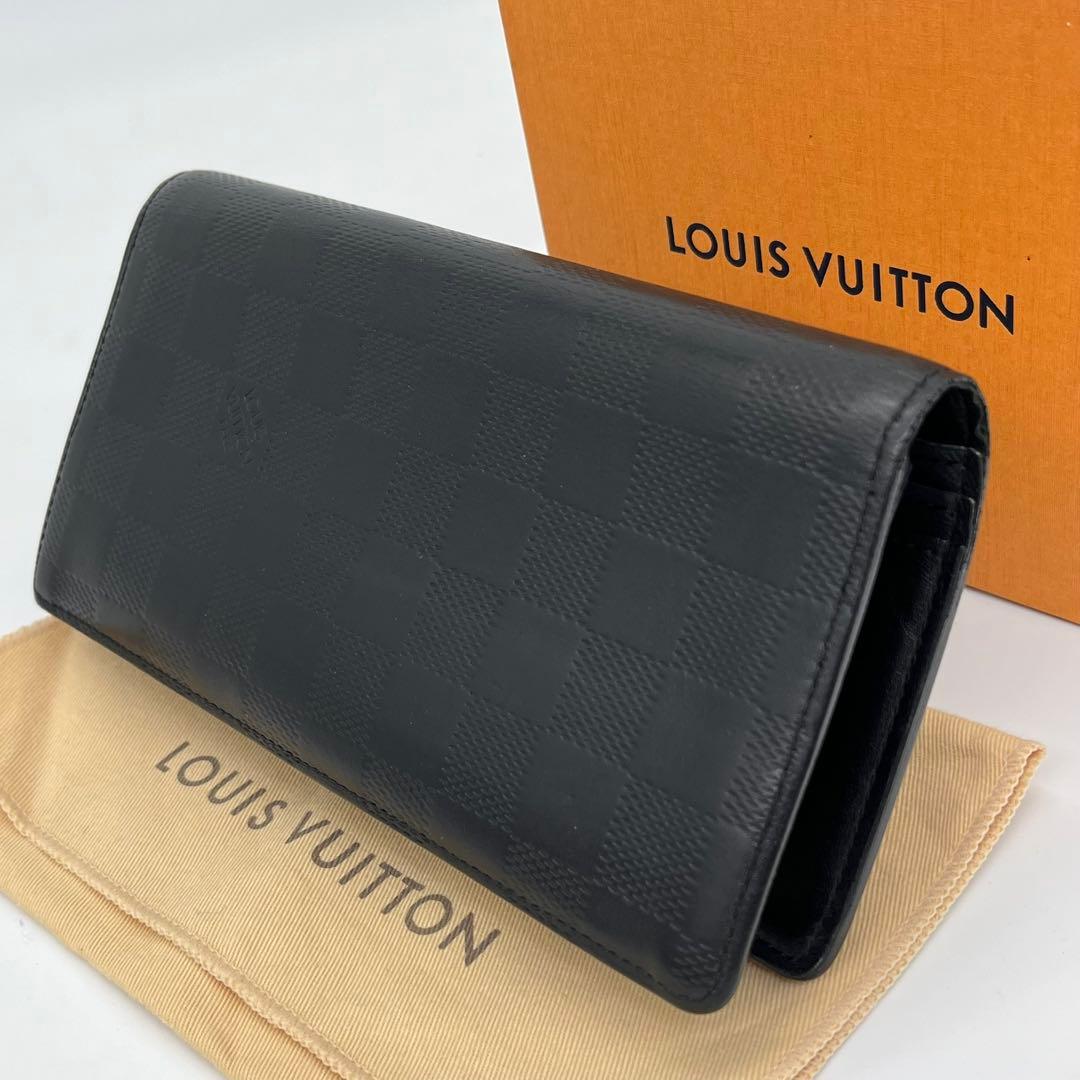 ルイヴィトン 長財布 フラップ ダミエ アンフィニ ブラザ N63010