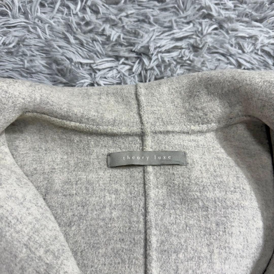 セオリー 定価8.7万 ORIANA ダブルフェイスフードコート ベルト グレー