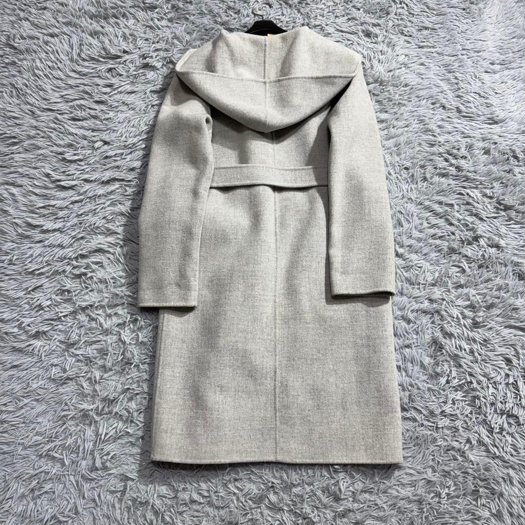 セオリー 定価8.7万 ORIANA ダブルフェイスフードコート ベルト グレー