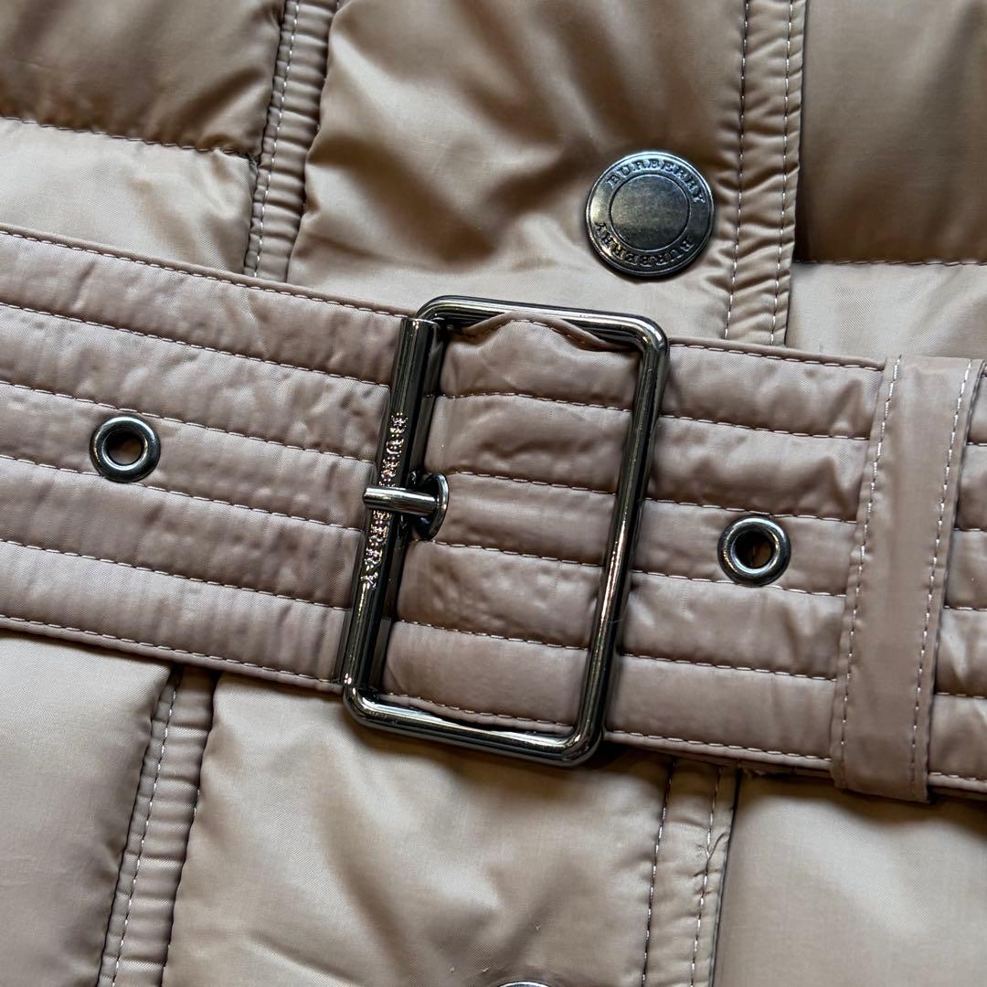 美品✨バーバリーロンドン ダウンコート メガノバチェック 腰ベルト ベージュ M