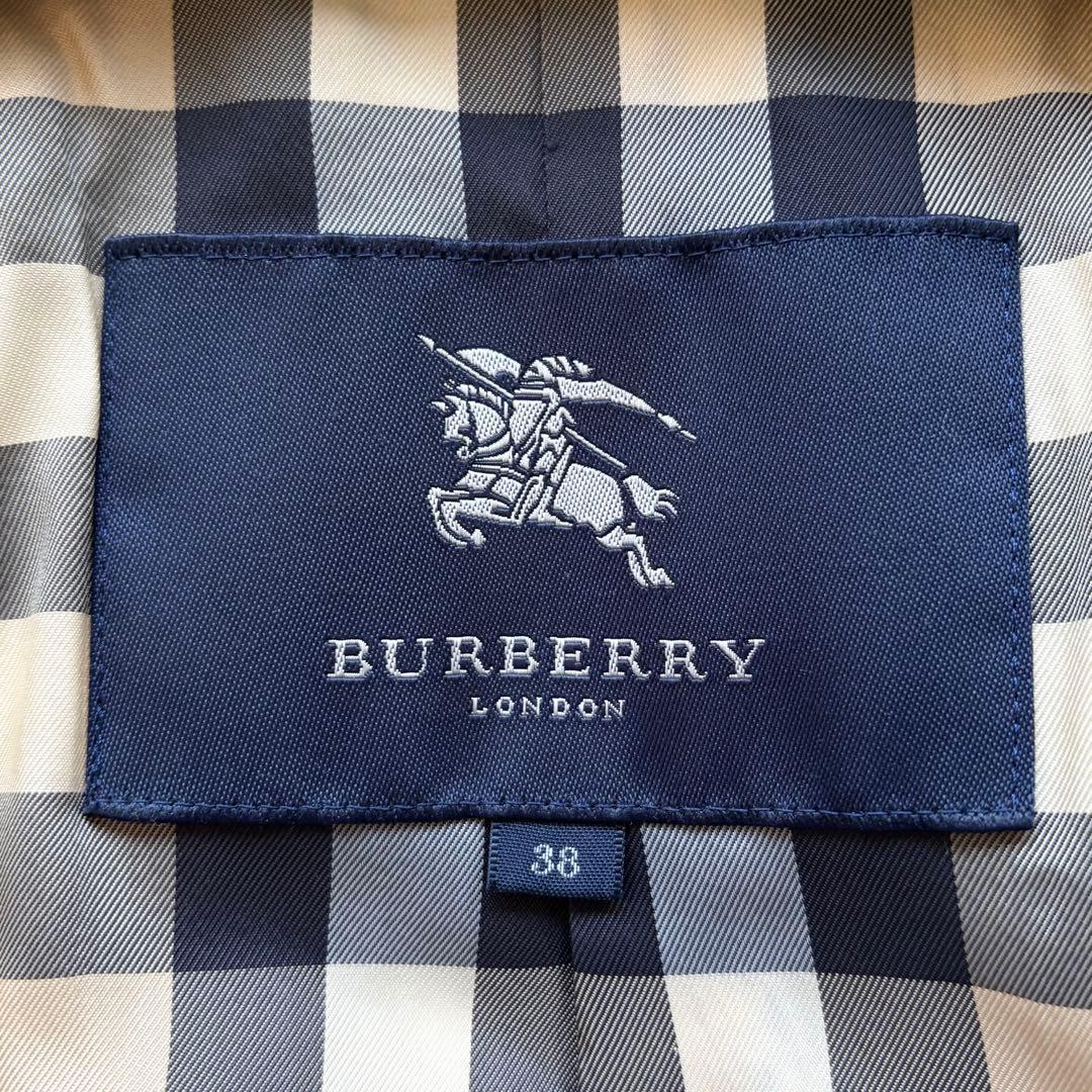 美品✨バーバリーロンドン ダウンコート メガノバチェック 腰ベルト ベージュ M