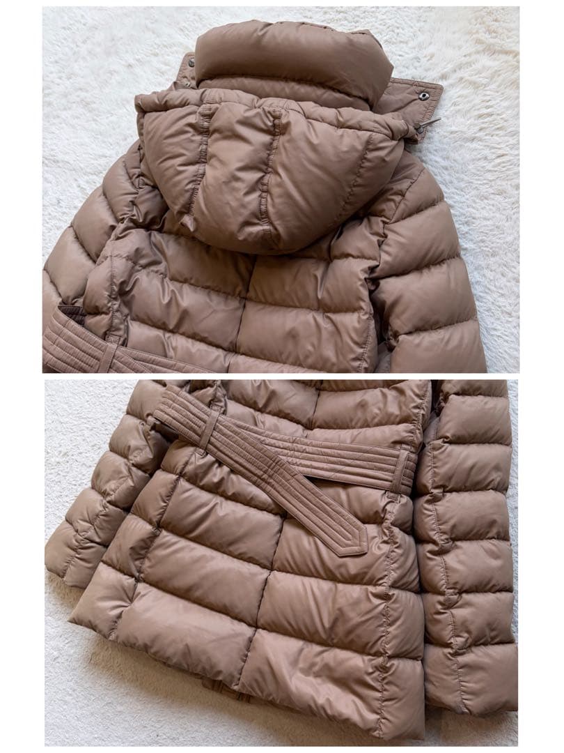 美品✨バーバリーロンドン ダウンコート メガノバチェック 腰ベルト ベージュ M