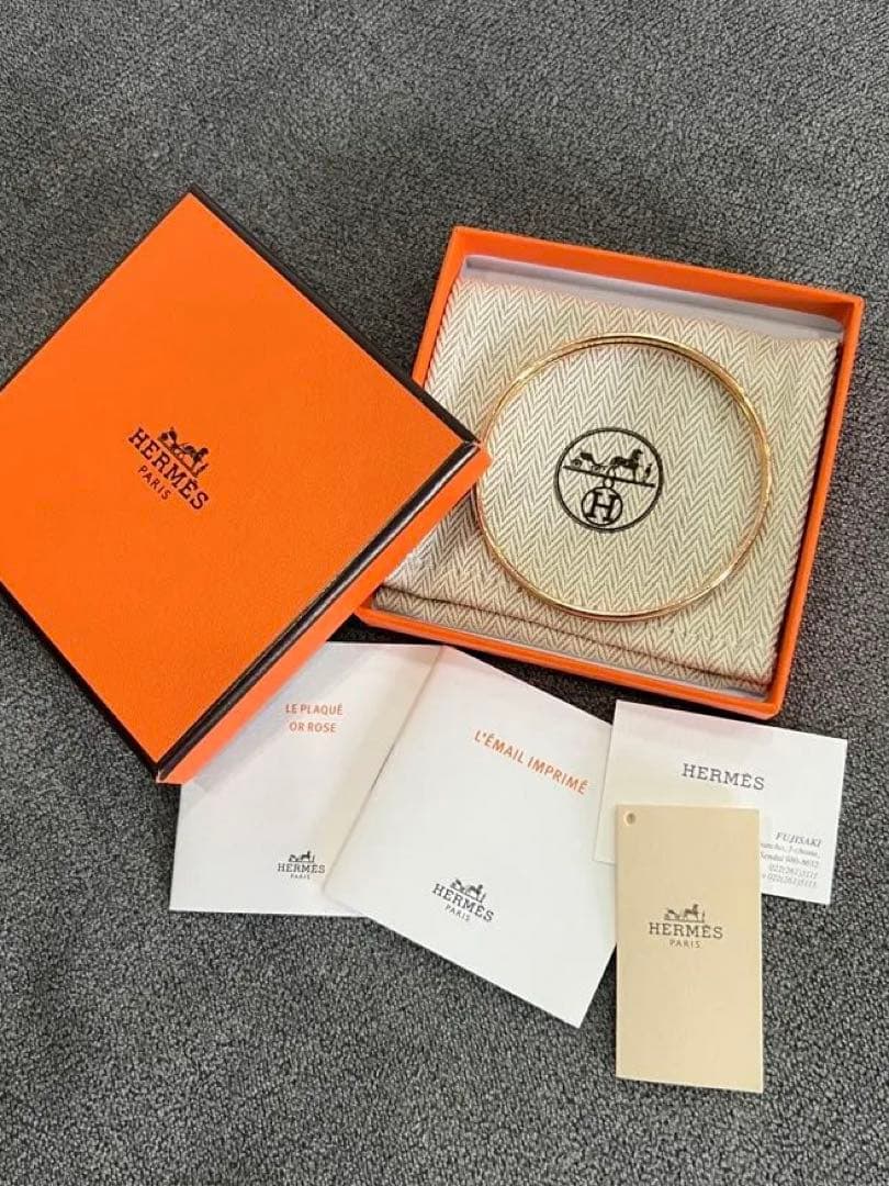 HERMES エルメス ユニ エナメル バングル ブレスレット　サイズS