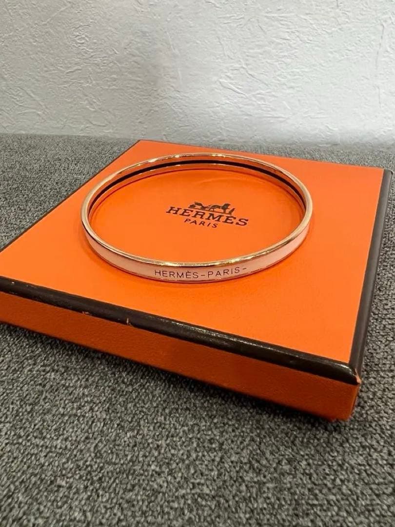 HERMES エルメス ユニ エナメル バングル ブレスレット　サイズS