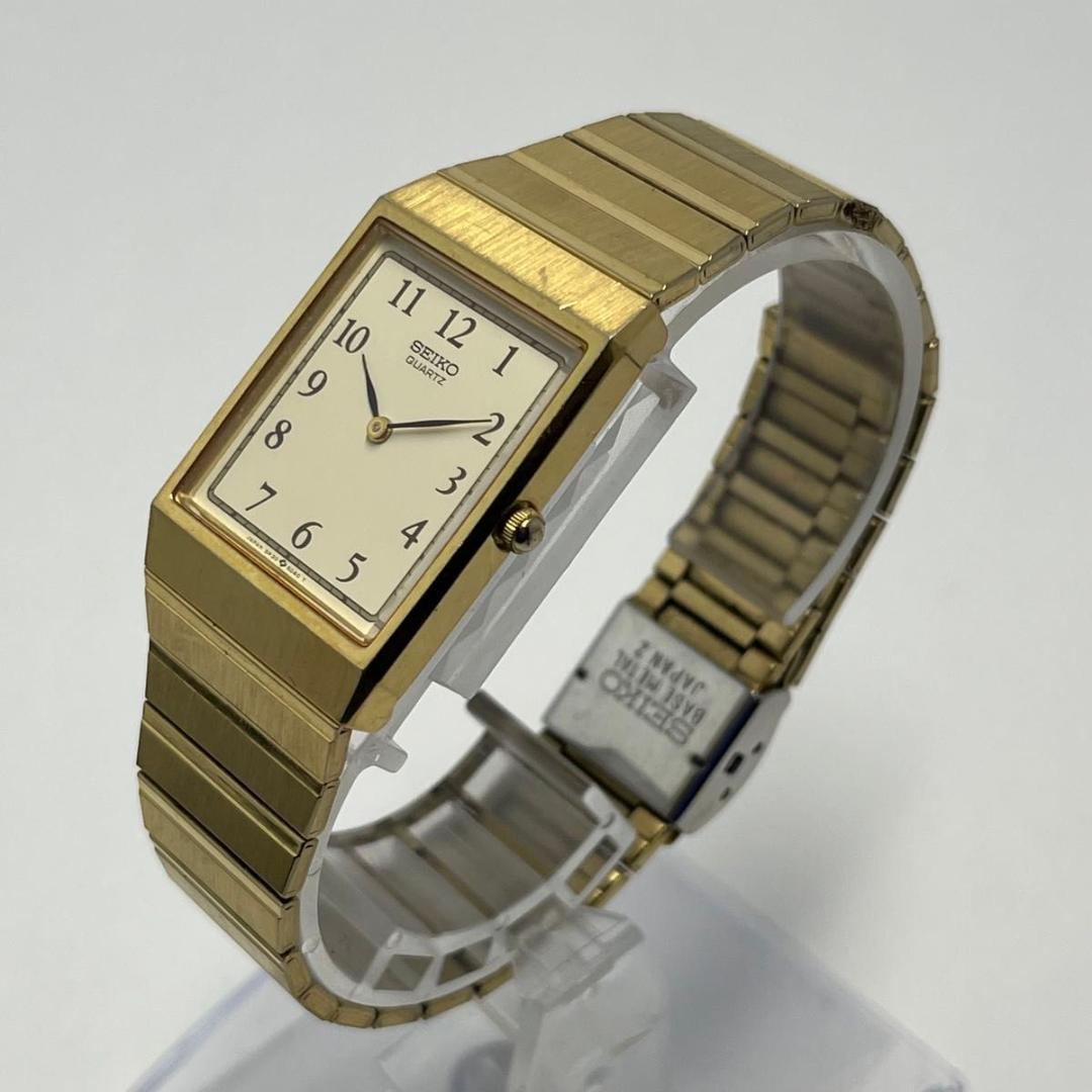 【美品・新品電池】セイコー SEIKO 5P30 クォーツ レクタンギュラー