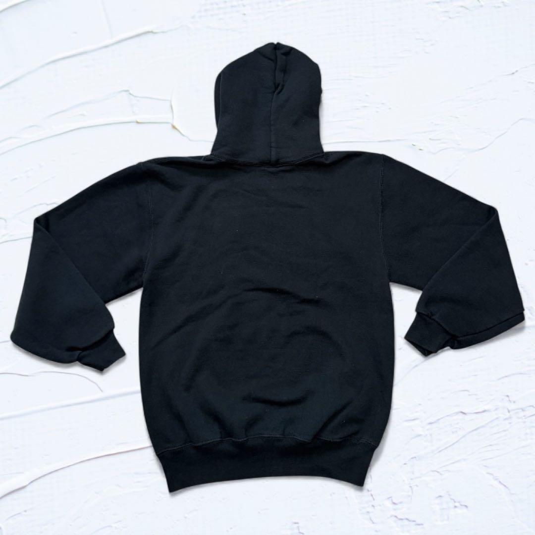90s RUSSELL ブラック 無地フーディー USA製 サイズM