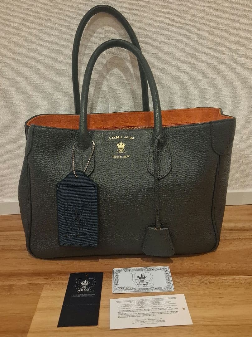 A.D.M.J. エーディーエムジェイ　トートバッグ　レザーバッグ　シボ革
