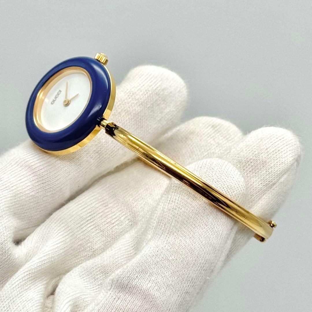 箱付き美品 GUCCI 腕時計 チェンジベゼル レディース ゴールド 12色