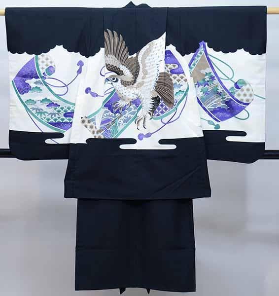 七五三 5歳 羽織 袴 着物フルセット 肩上有り腰上無し NO37703